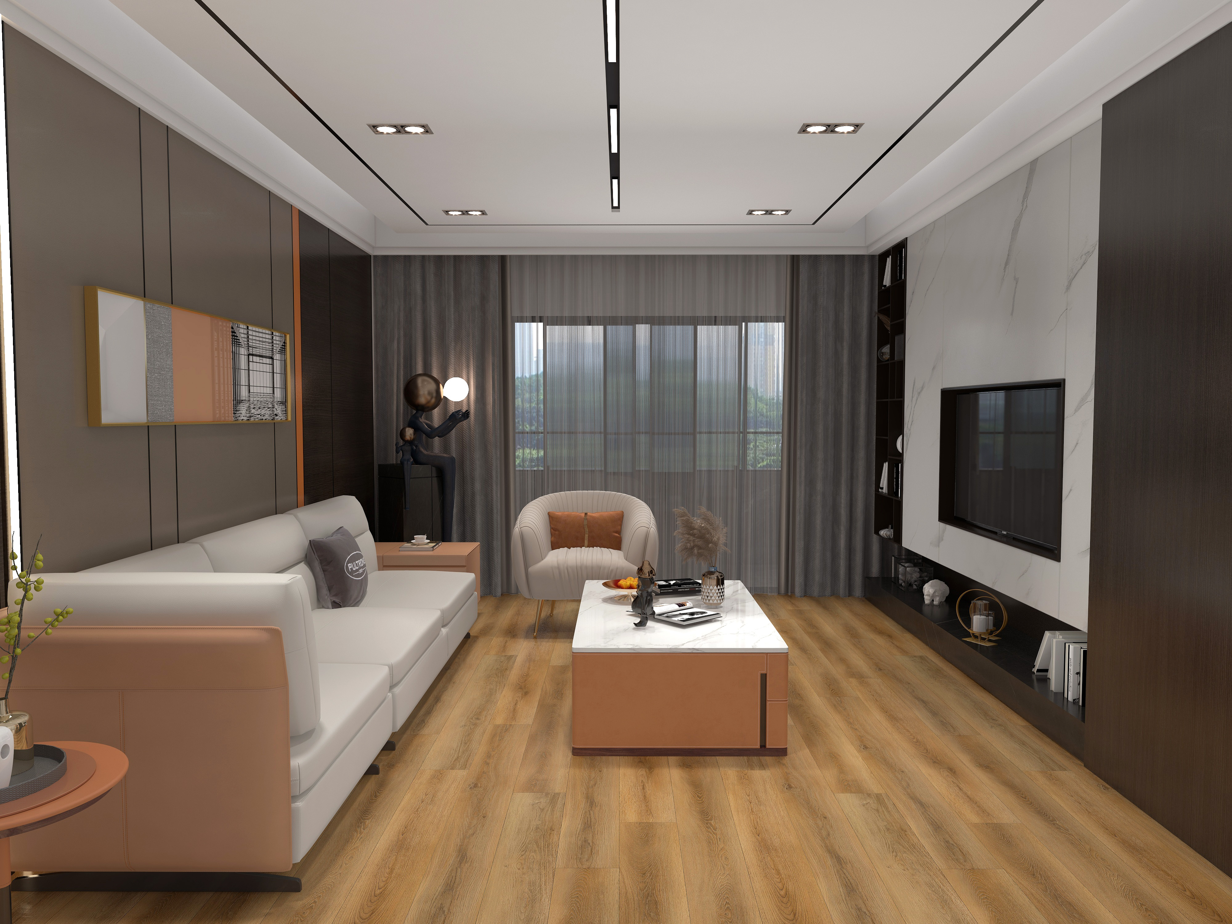 Madrid interior with WPC wall panels and flooring